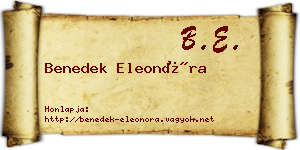Benedek Eleonóra névjegykártya