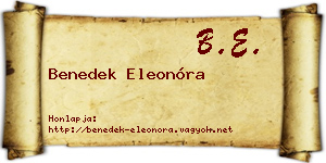 Benedek Eleonóra névjegykártya